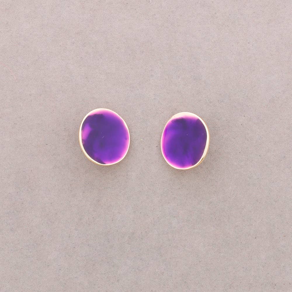 Boucles d'oreilles clip émail Mûrier