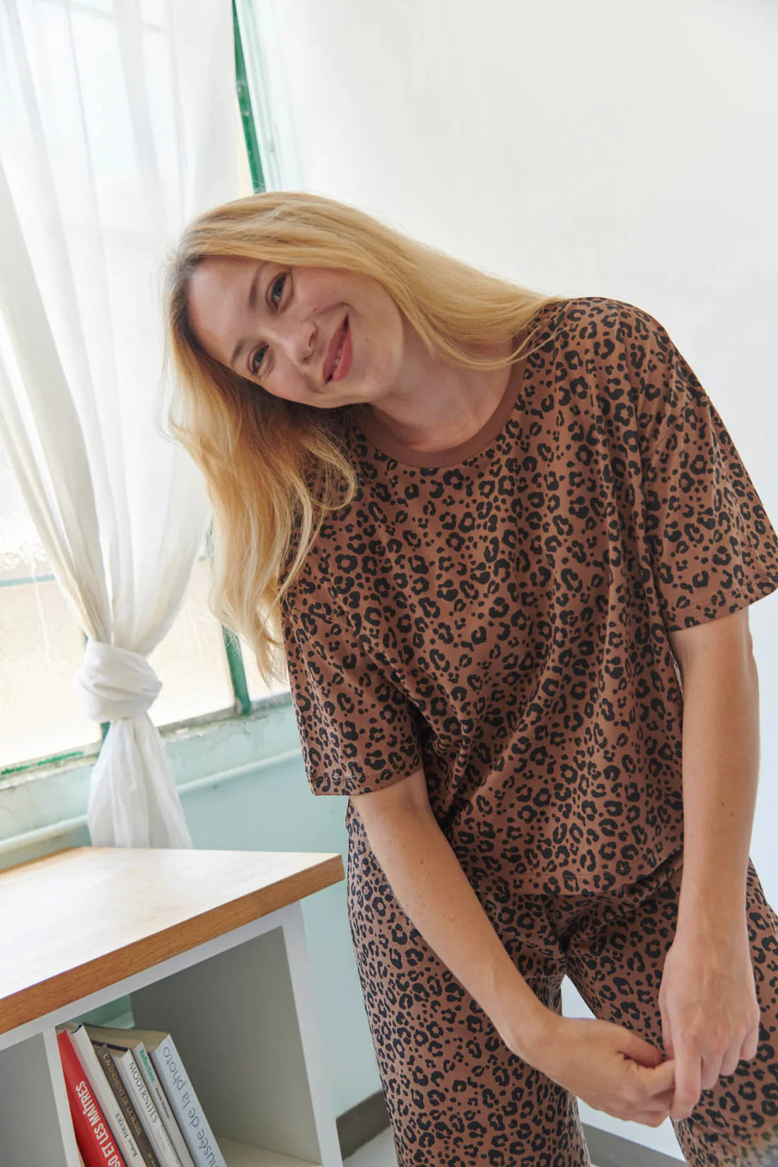 Ensemble long Léopard marron