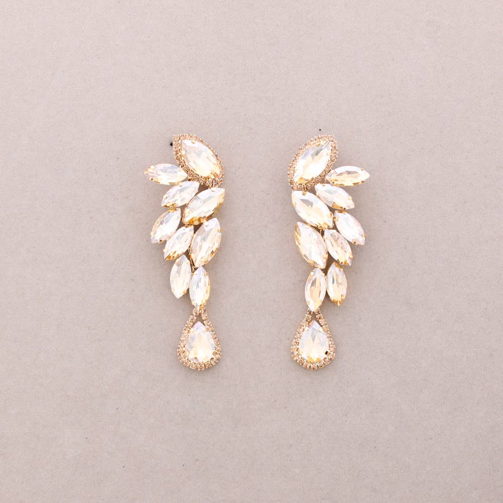 Boucles d'oreilles plumes cristal