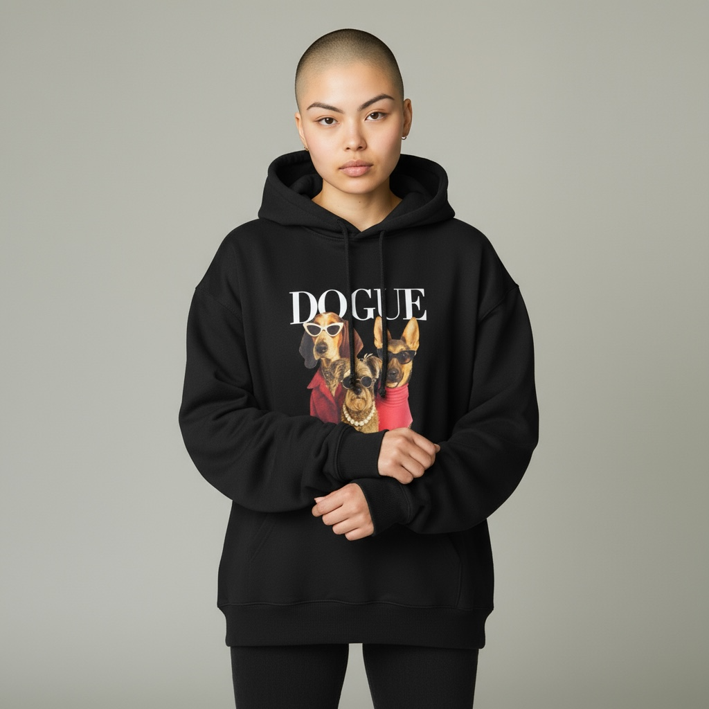 Sweat à capuche motif chiens