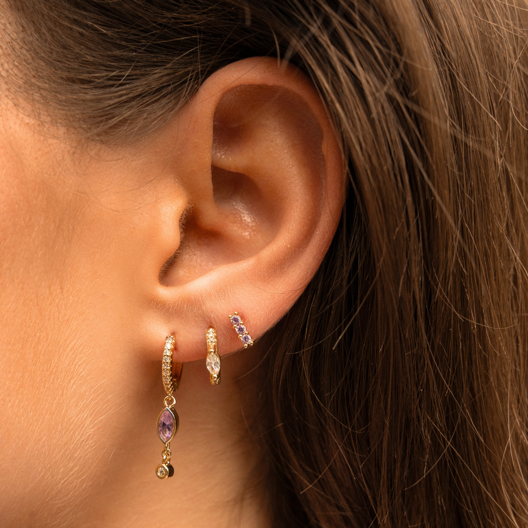 Boucles d'oreilles Isolde rose: Roze / Goud - DupontDupont
