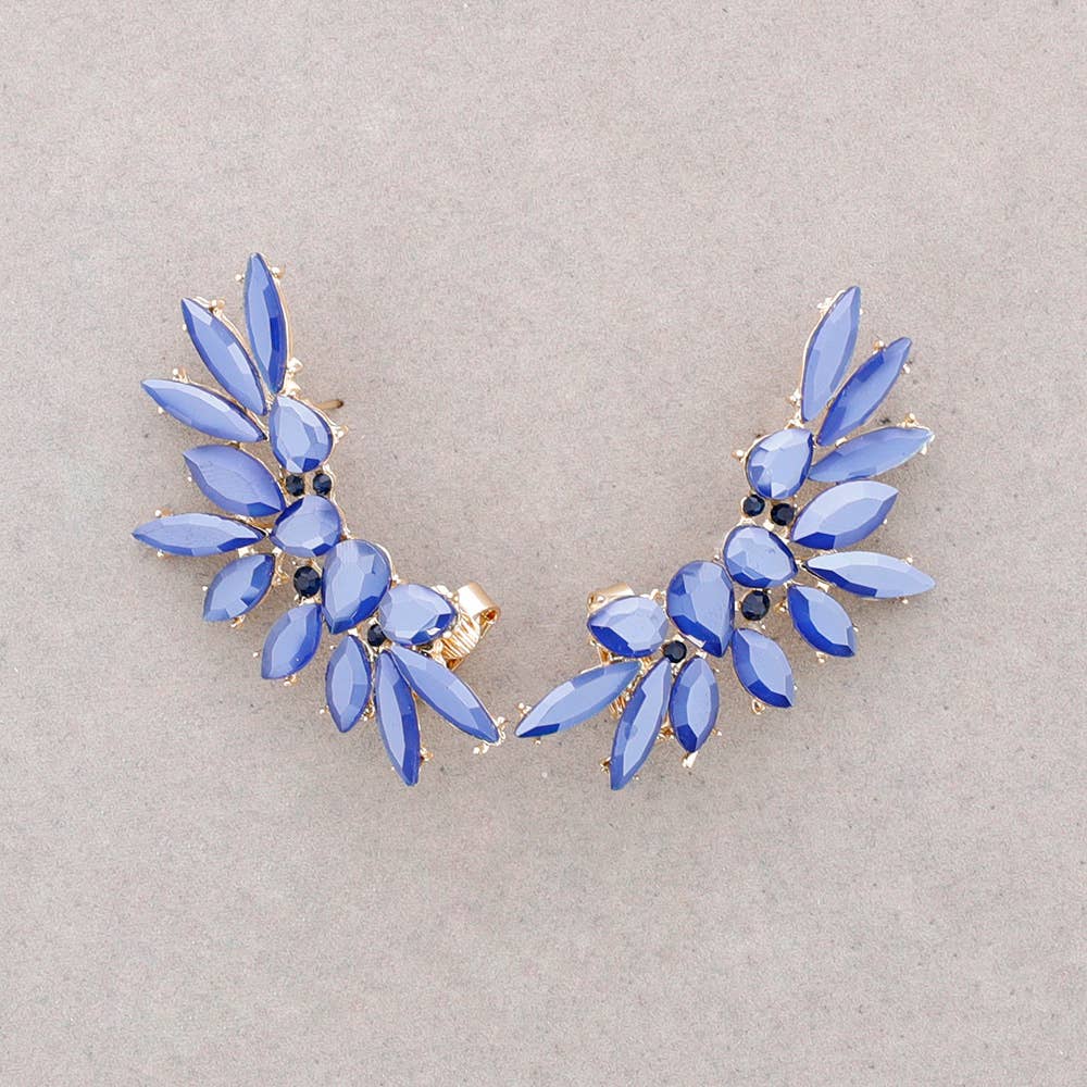 Boucles d'oreilles ailes en cristal: Fuchsia