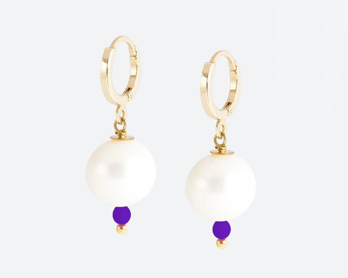Créoles mini perle Fluo