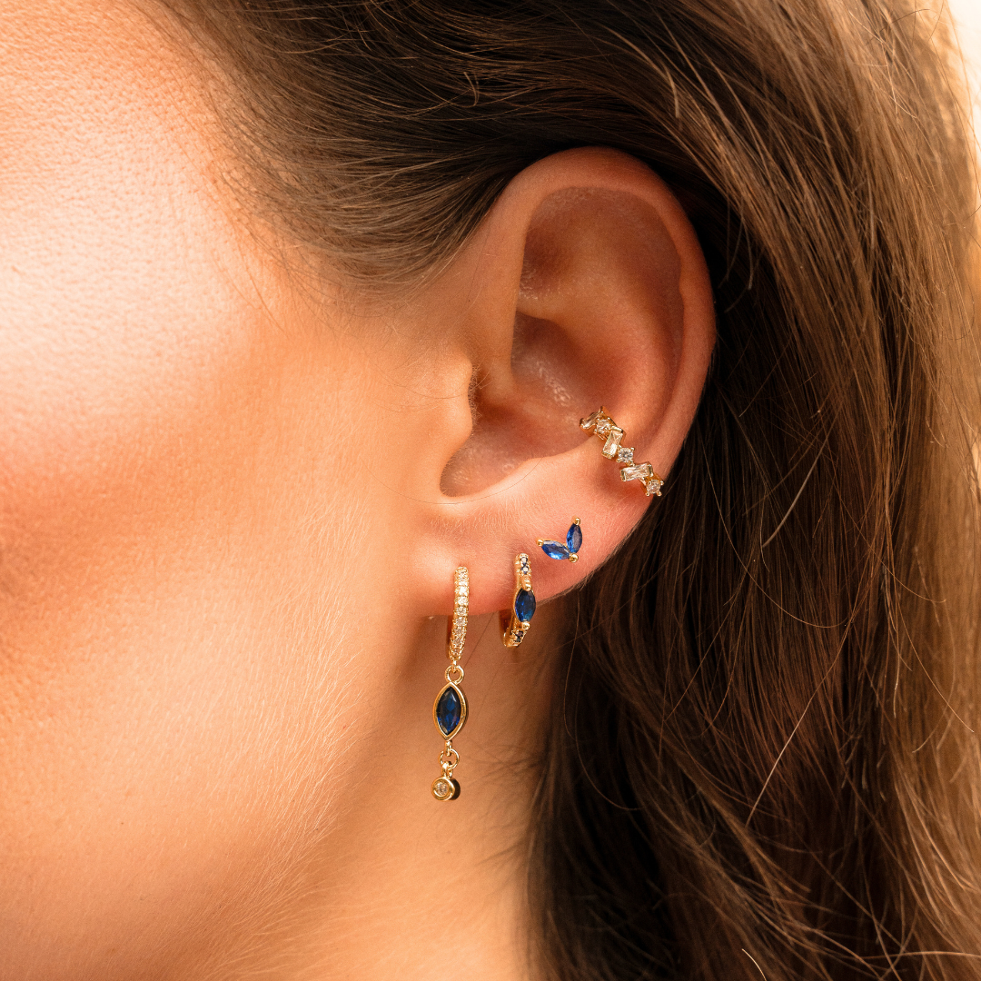 Earcuff cristal diamant: Blanc / Argent - DupontDupont