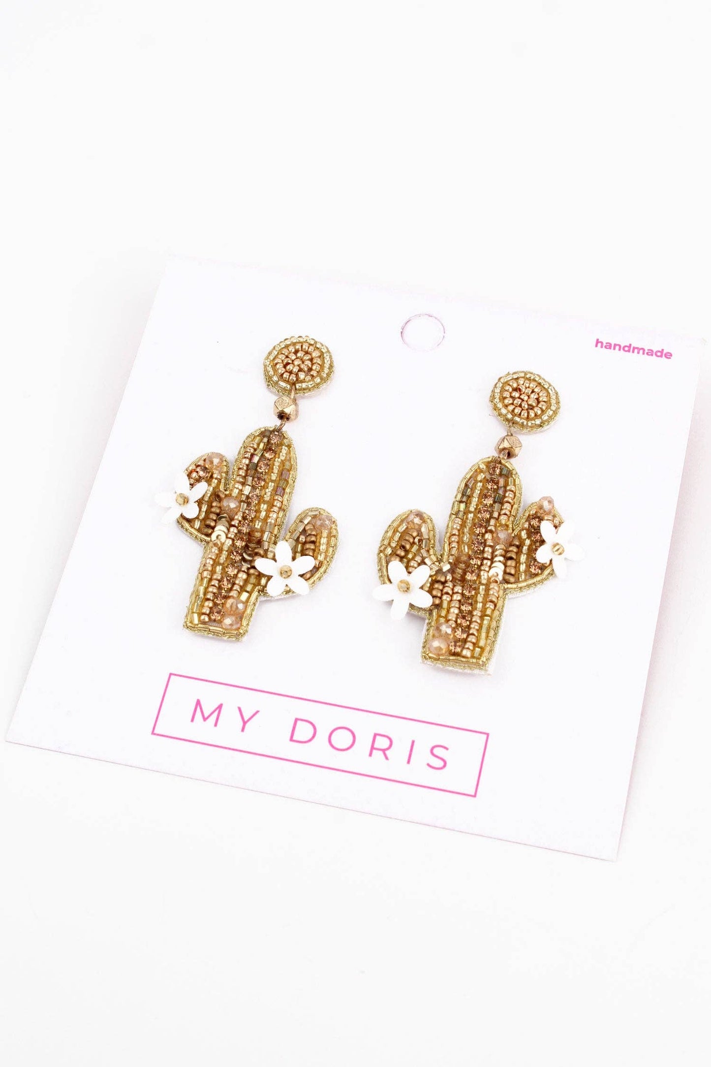 BOUCLES D'OREILLES CACTUS EN OR