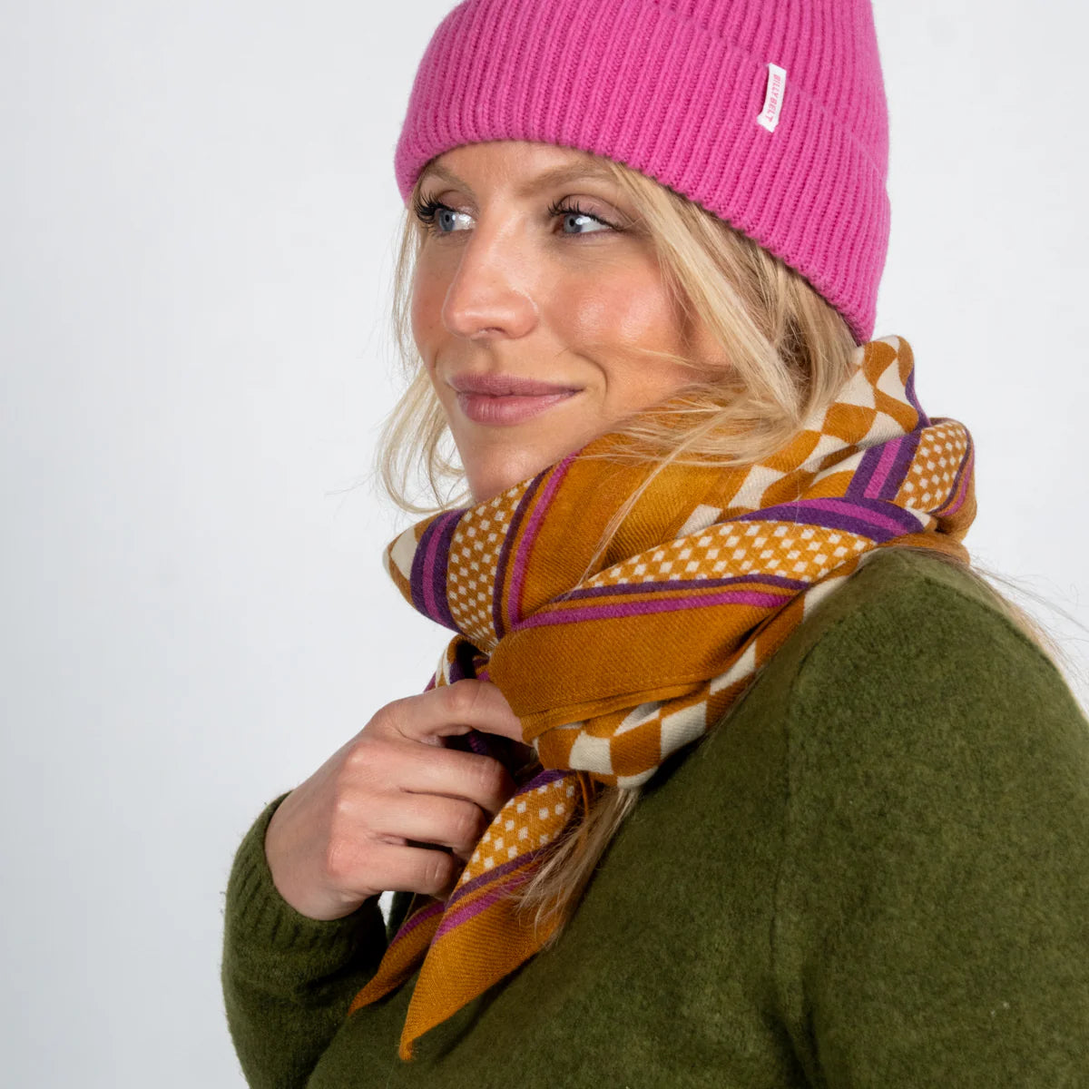 Bonnet 100% laine d’agneau - rose