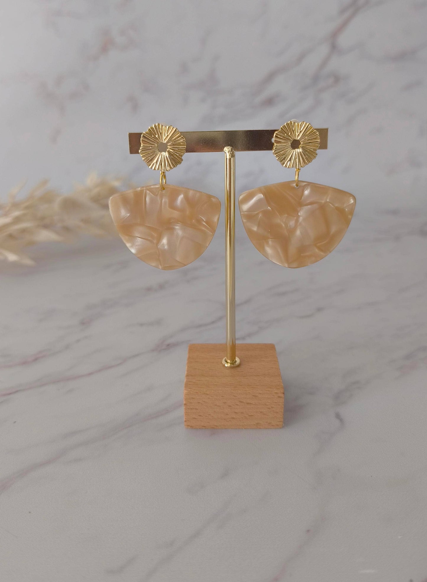 Boucles nude marbré