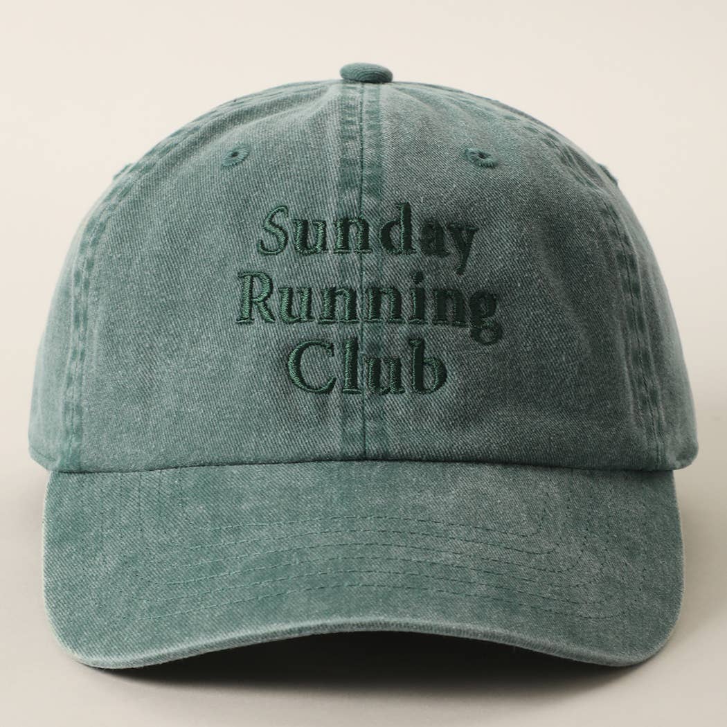 Casquette coton brodée « Sunday Running Club » Sable