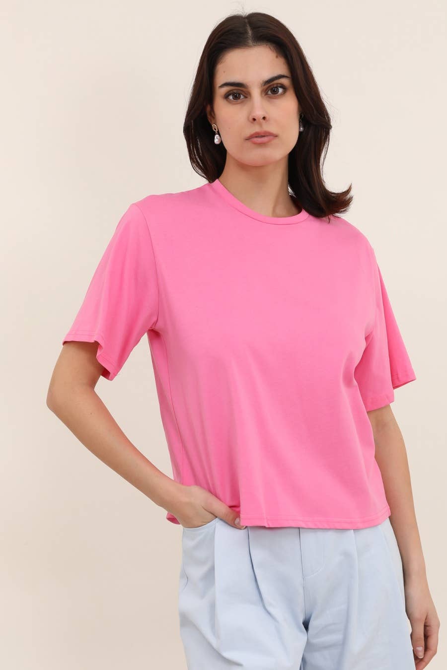 T-SHIRT BOXYBleu