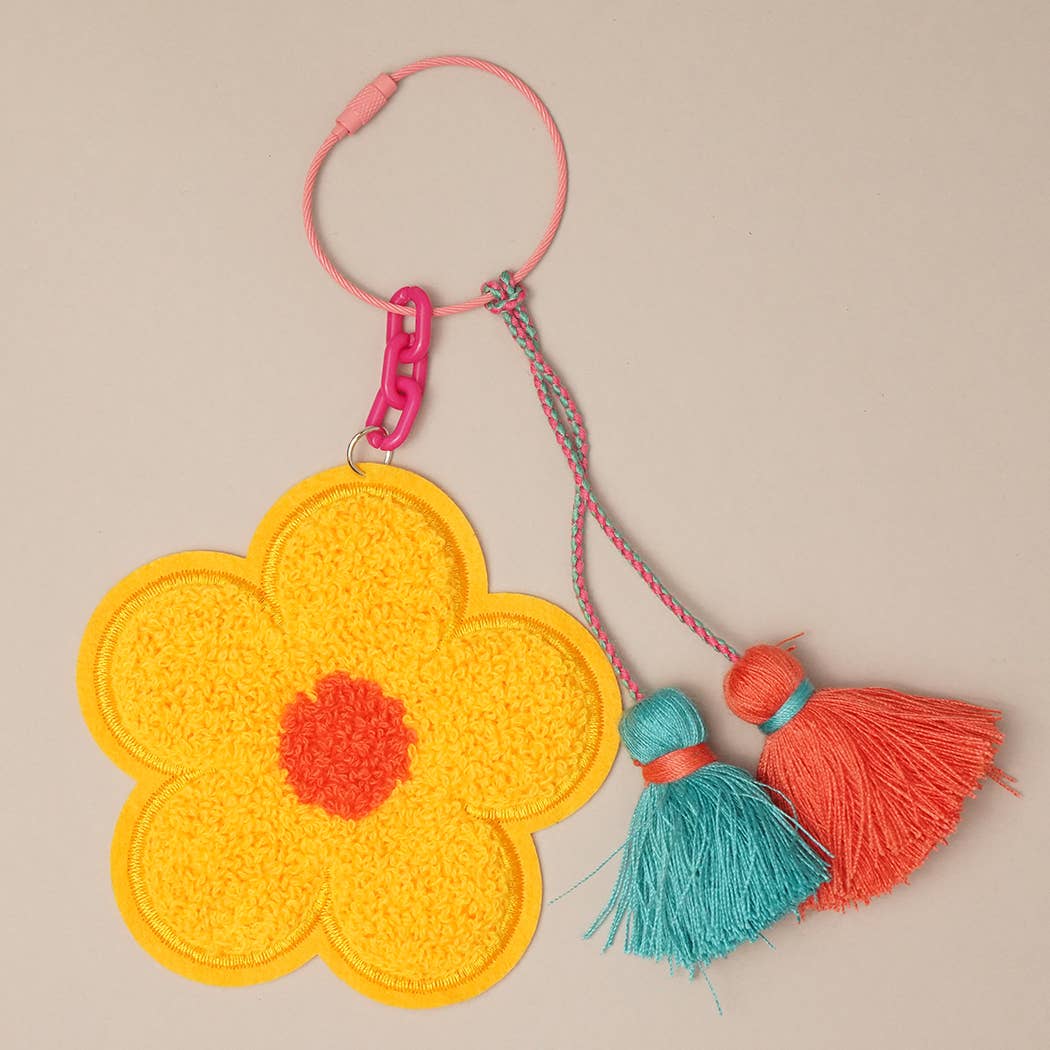 Breloque de sac porte-clés Fuzzy Flower