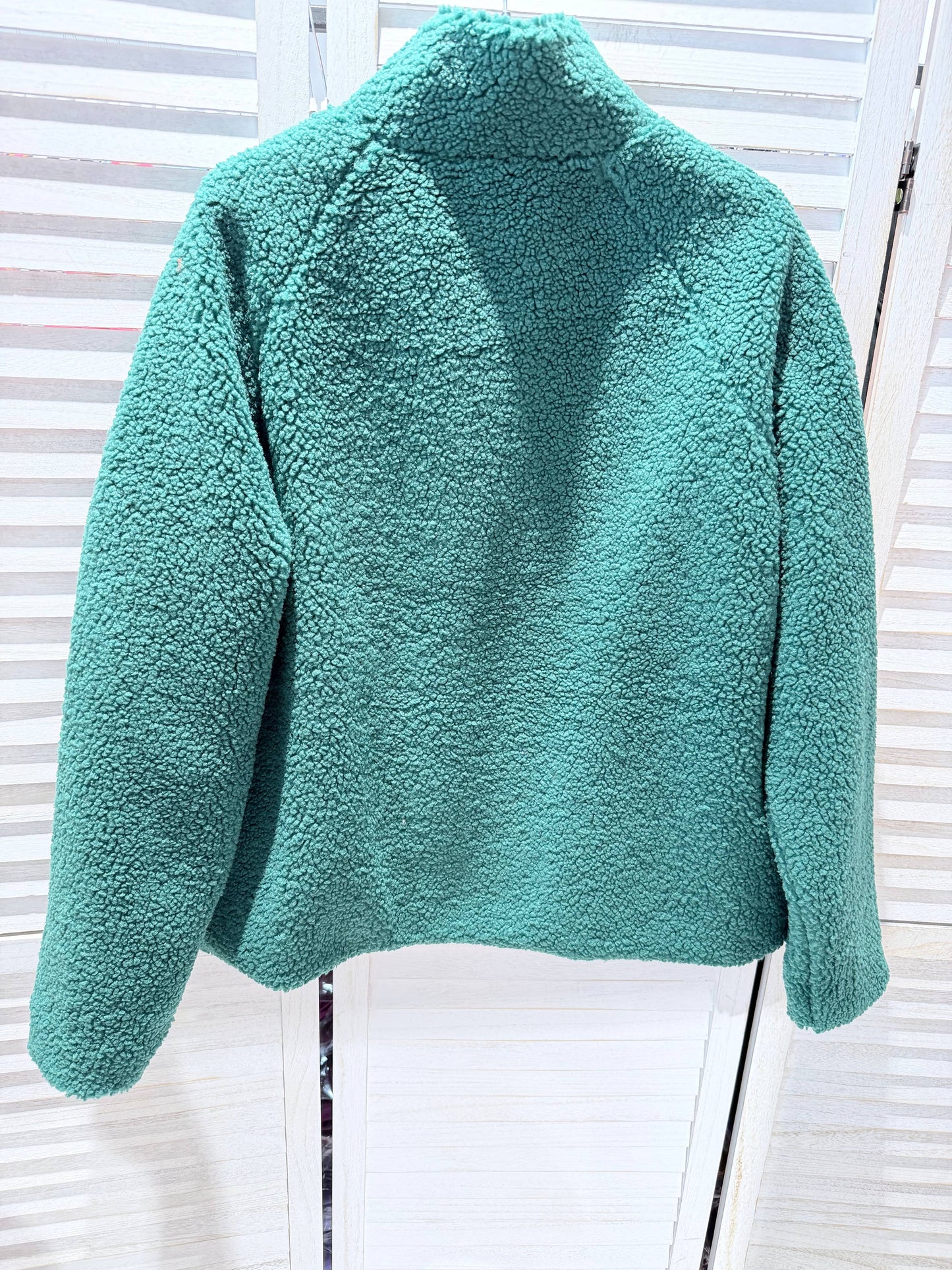 Veste zippée effet moumoute: Vert / TU