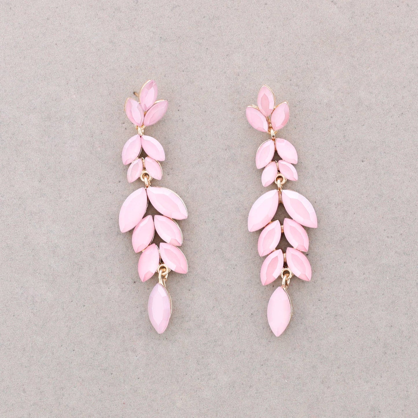 Boucles d'oreilles Feuille pendantes Blanc