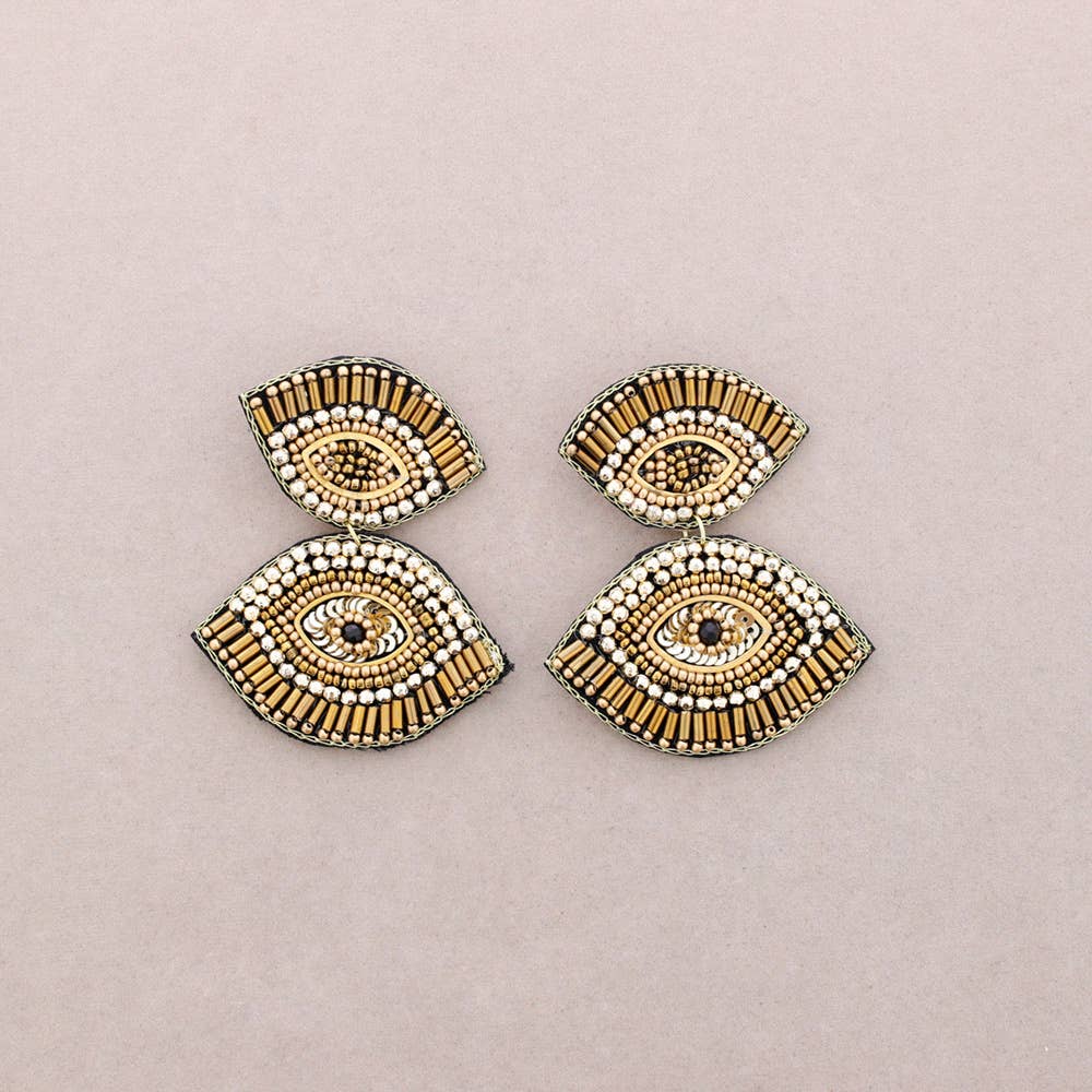 Boucles d'oreilles à double sequins Turkish Eye: Mûrier