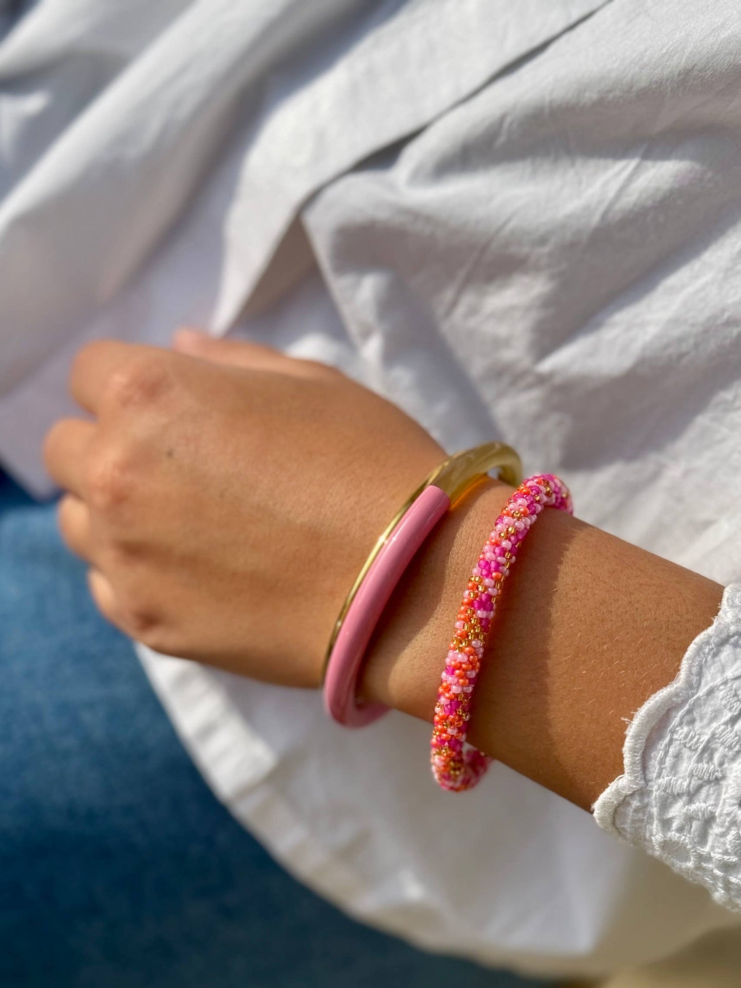 Jonc corne de buffle Rose parme