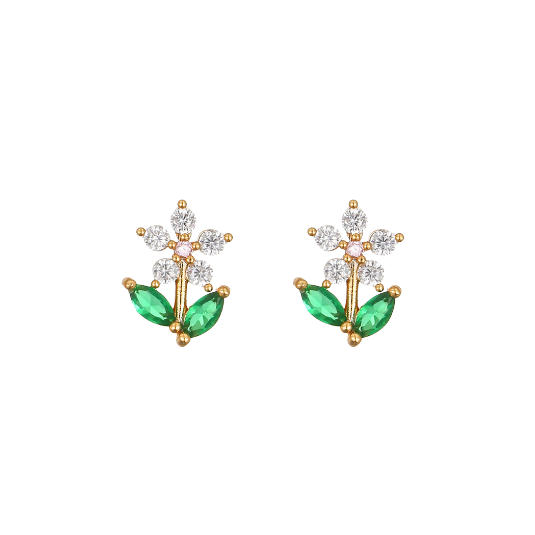 Puces fleurs Blanc et vert