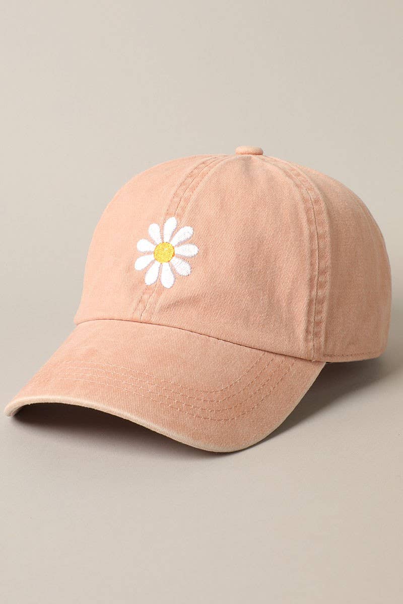 Casquette brodée Daisy bleu