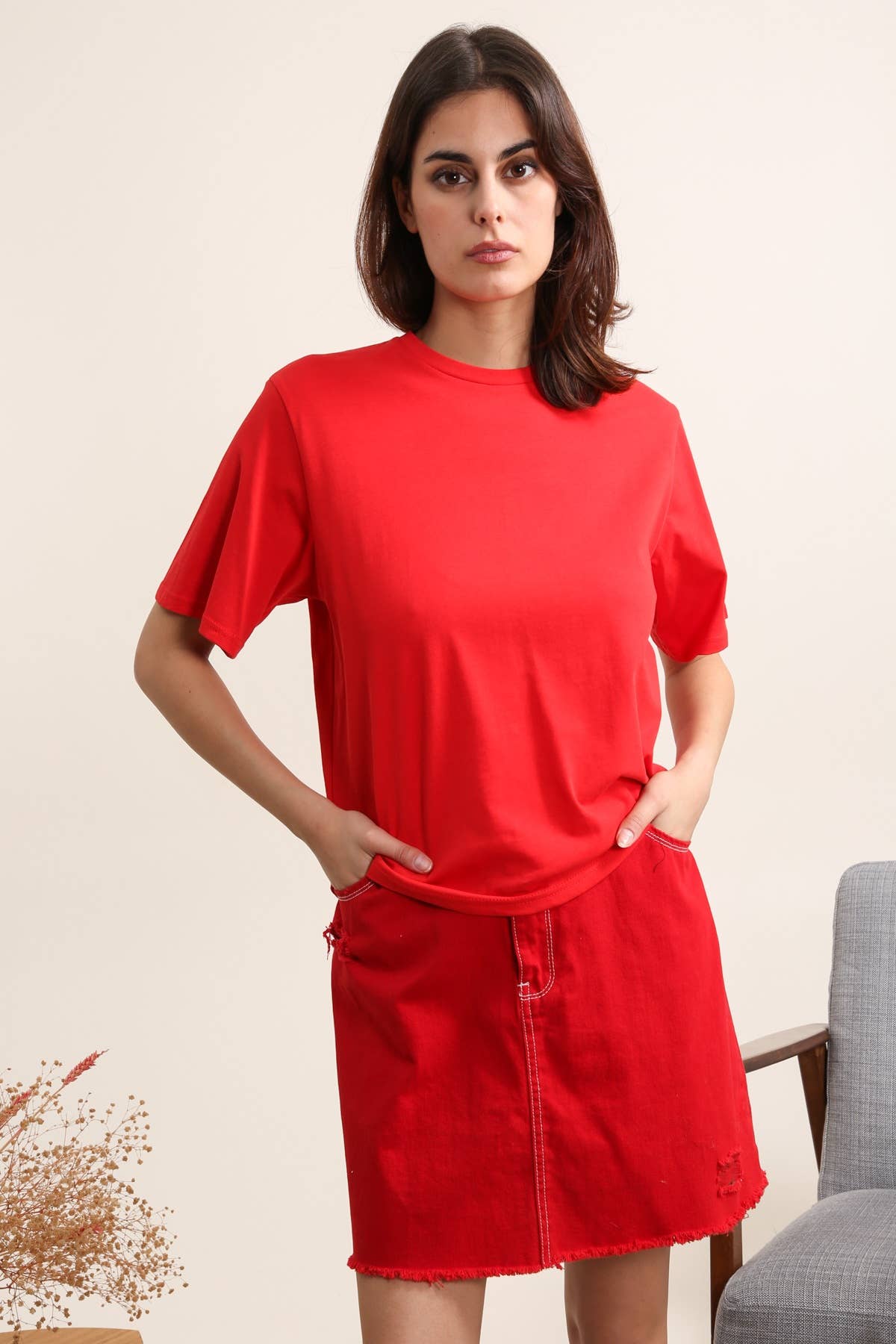 T-SHIRT BOXYBleu