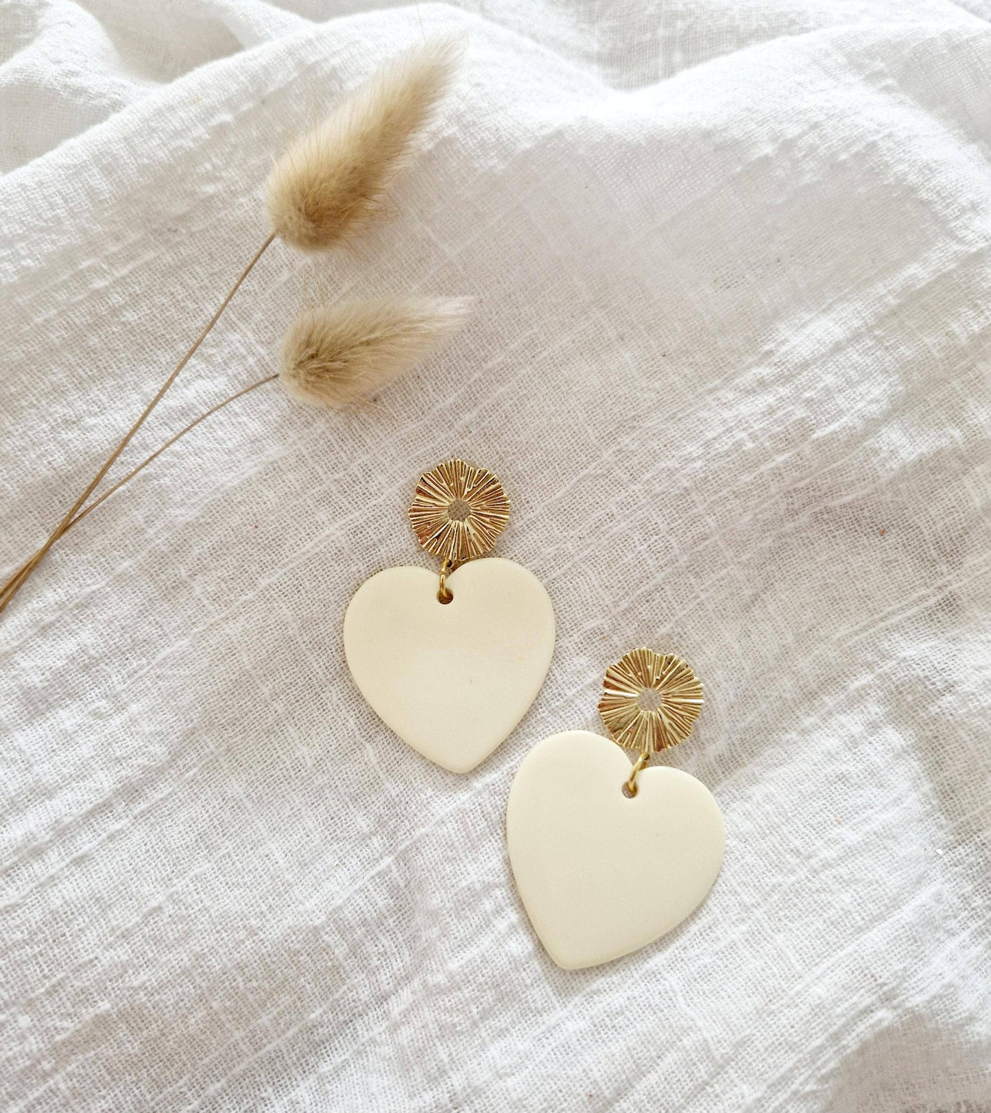Boucles d'oreilles Coeur écru - DupontDupont