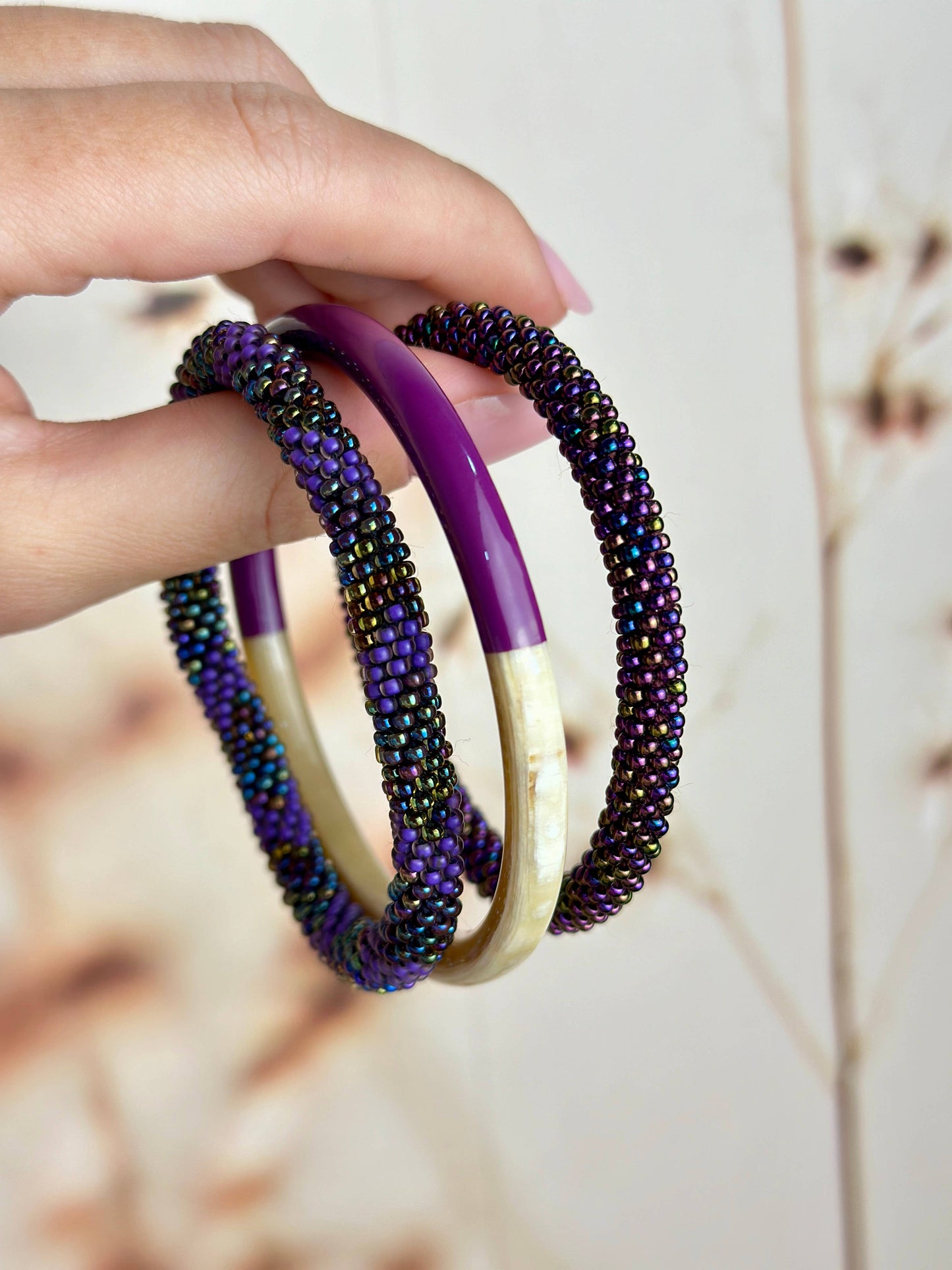 Jonc corne de buffle Aubergine