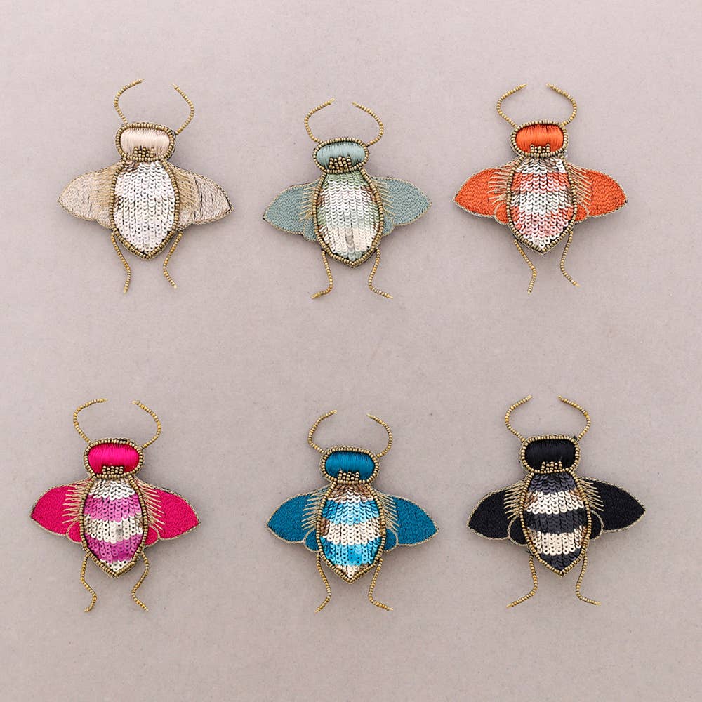 Broche Insecte Paillettes: Fucsia