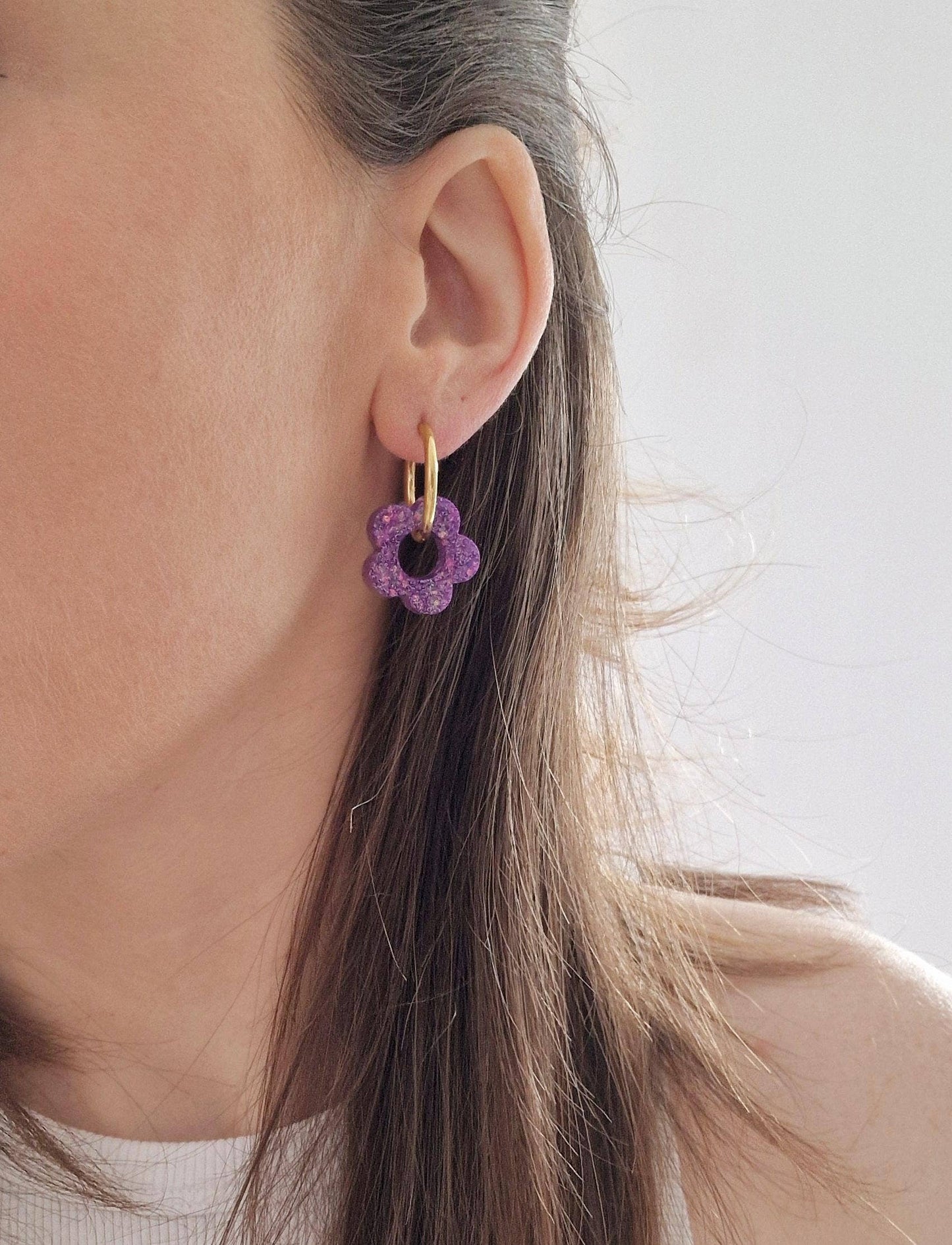Boucles d'oreilles Flower (couleur au choix): Mix champagne / Classique