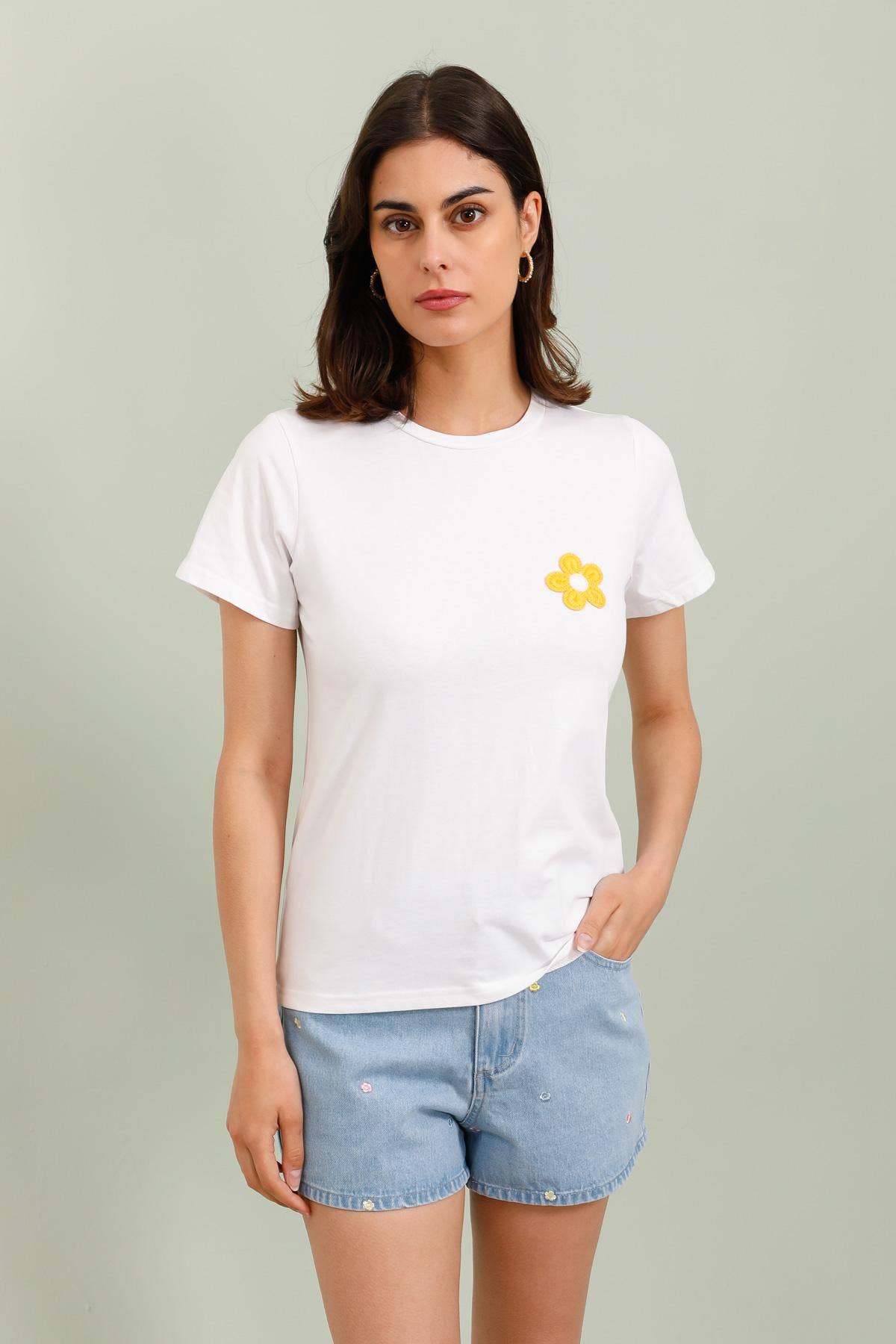 T-shirt patch marguerite