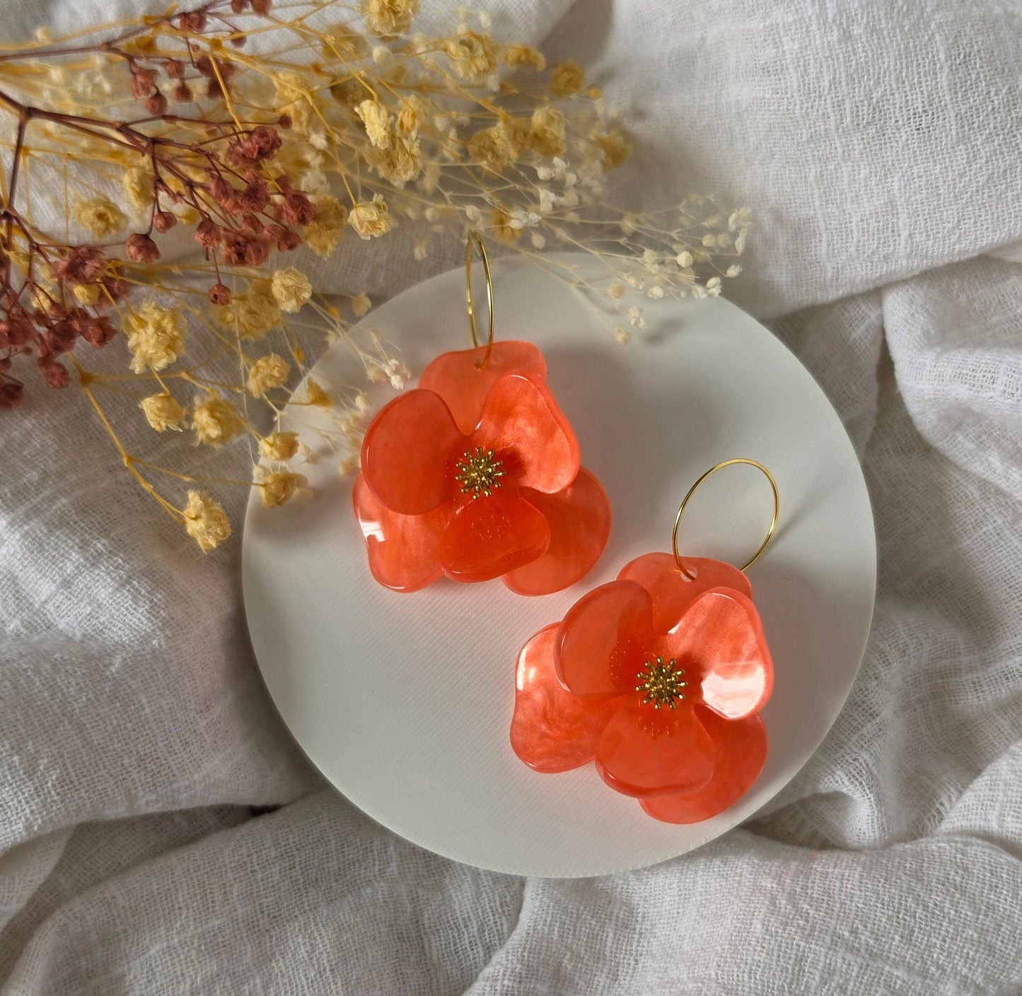 Boucles d'oreilles Jolies fleurs corail - DupontDupont