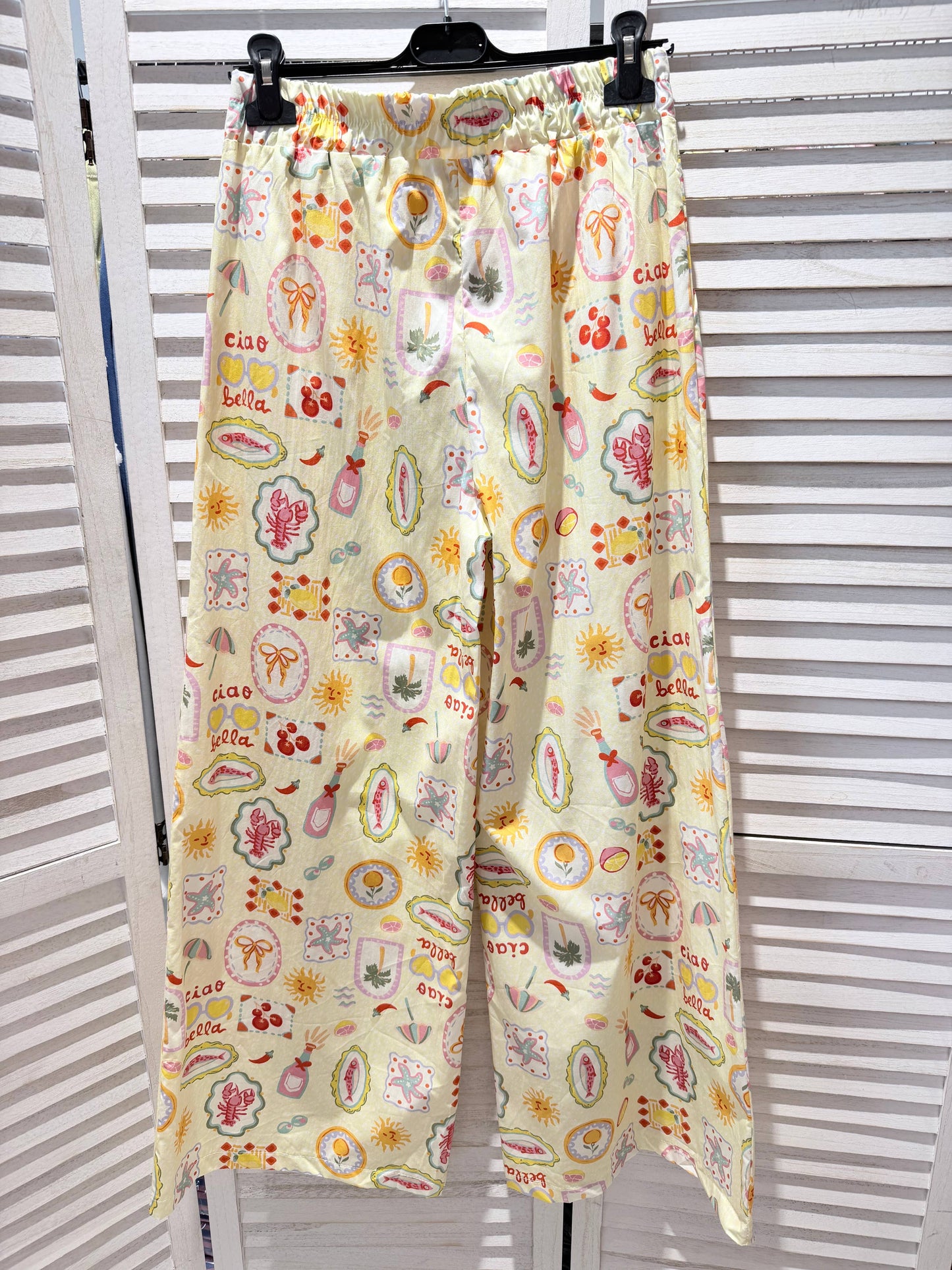 Pantalons imprimés coton: Jaune / TU