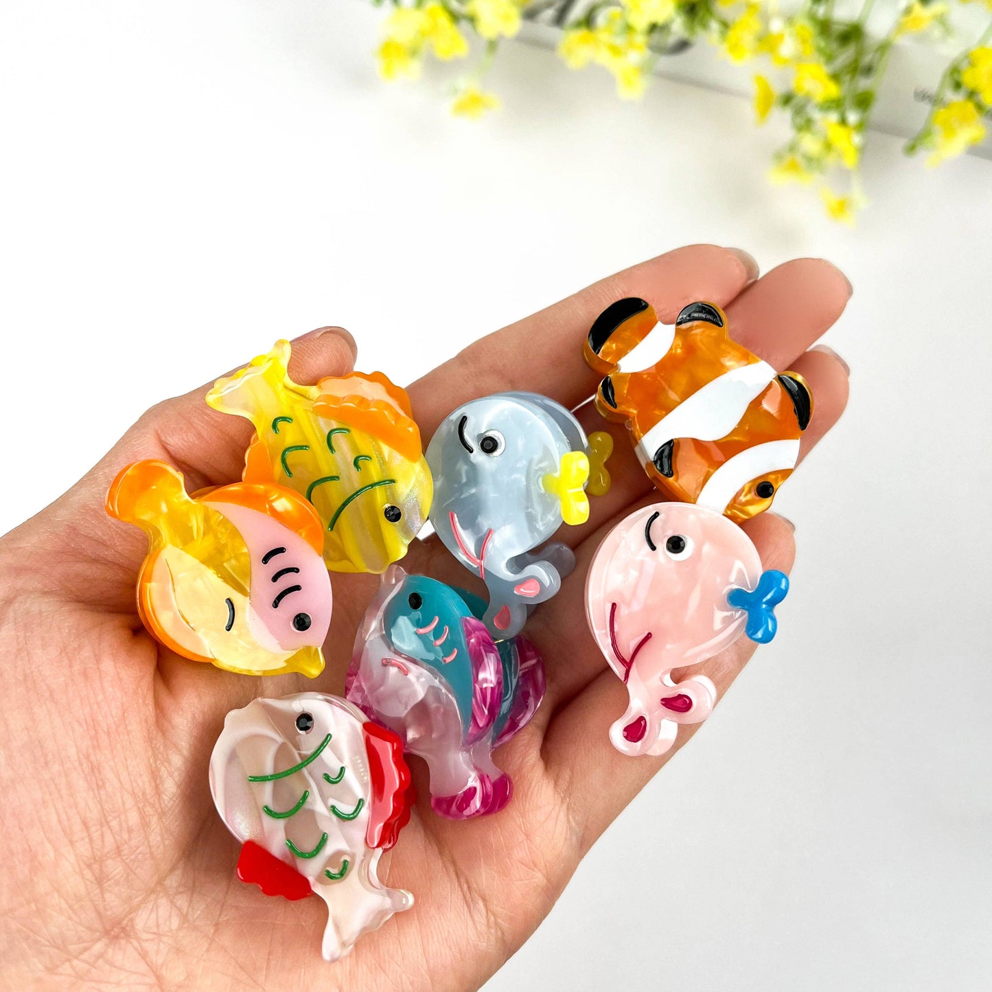 Mini pince a cheveux Poisson clown