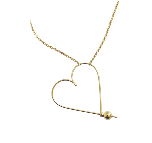Collier grand coeur lisse