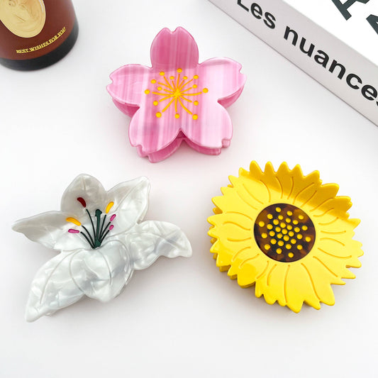 Pinces à cheveux fleur lys