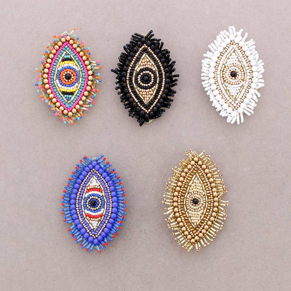 Broche Œil Turc Perles: Blanco - DupontDupont