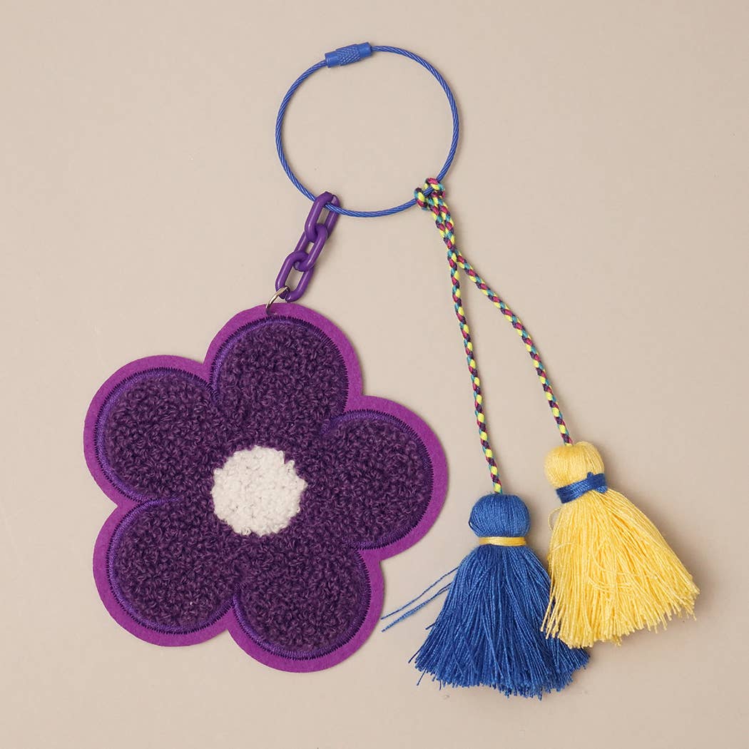 Breloque de sac porte-clés Fuzzy Flower