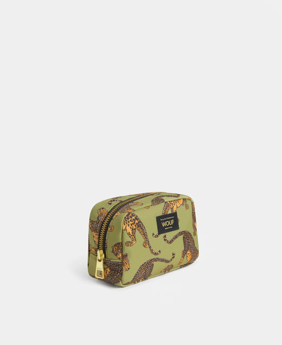 Trousse maquillage Léopard vert