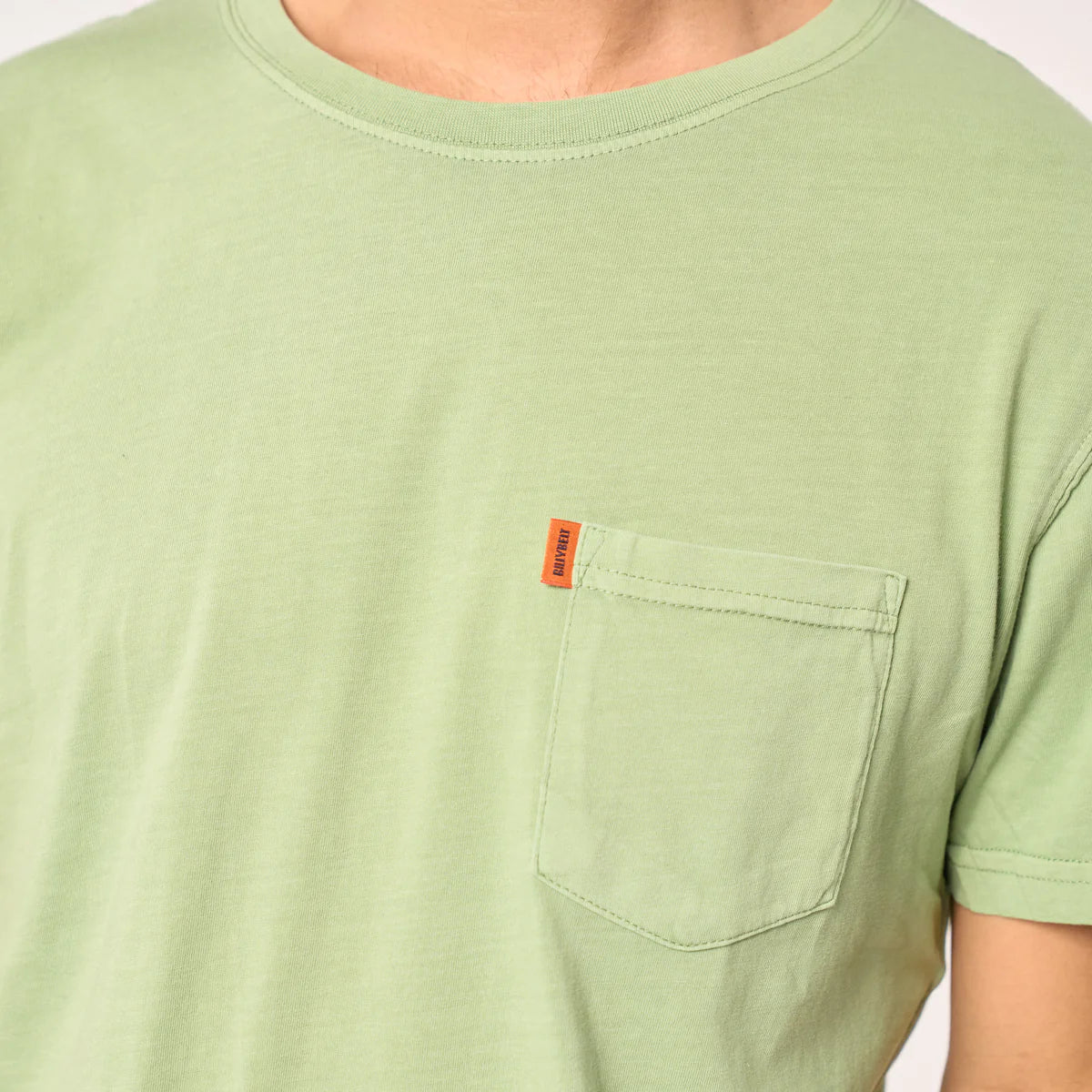 T-shirt Vintage coton bio - Garment dye vert clair