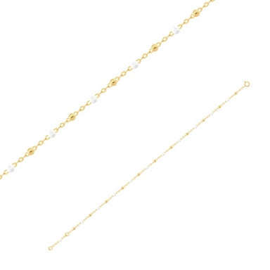 Bracelet billes blanches OR 18KT