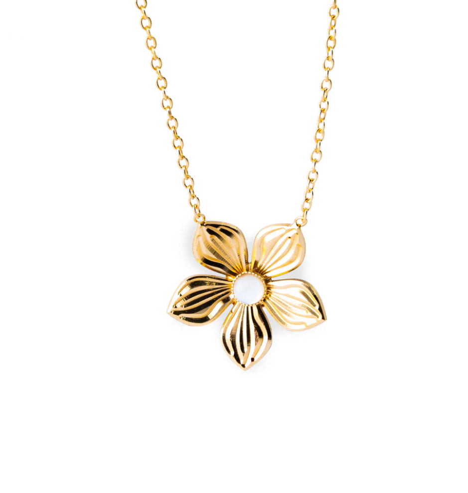 Collier fleur et nacre
