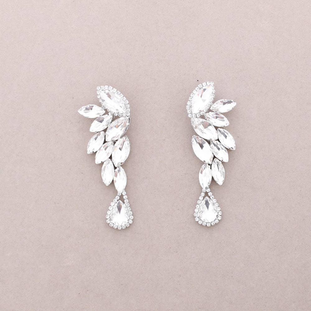 Boucles d'oreilles plumes cristal Blank
