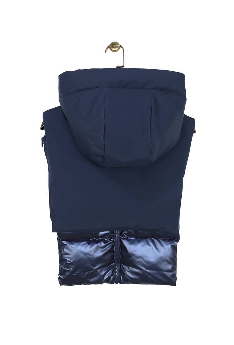 Capuche imperméable réversible : Bleu marine
