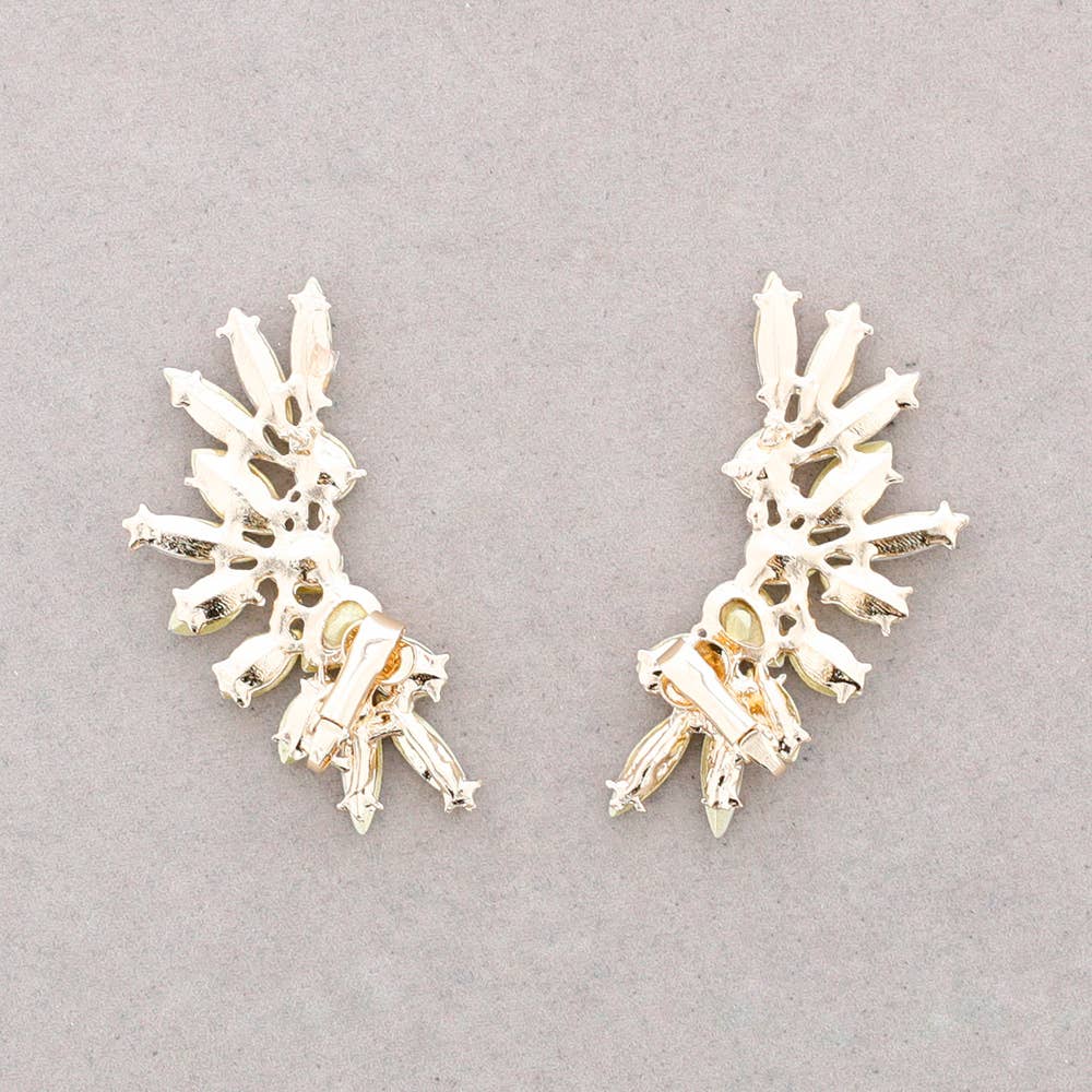 Boucles d'oreilles ailes en cristal: Fuchsia