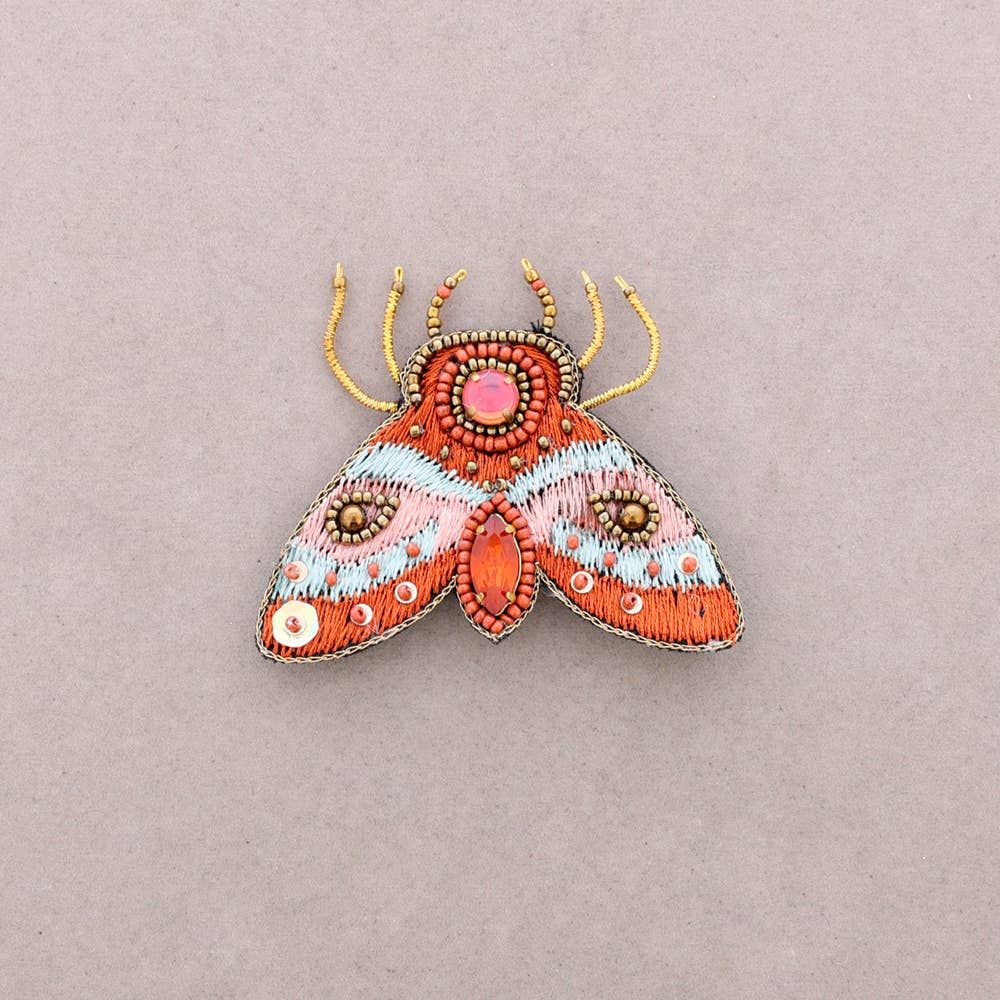 Broche Papillon Paillettes Vert