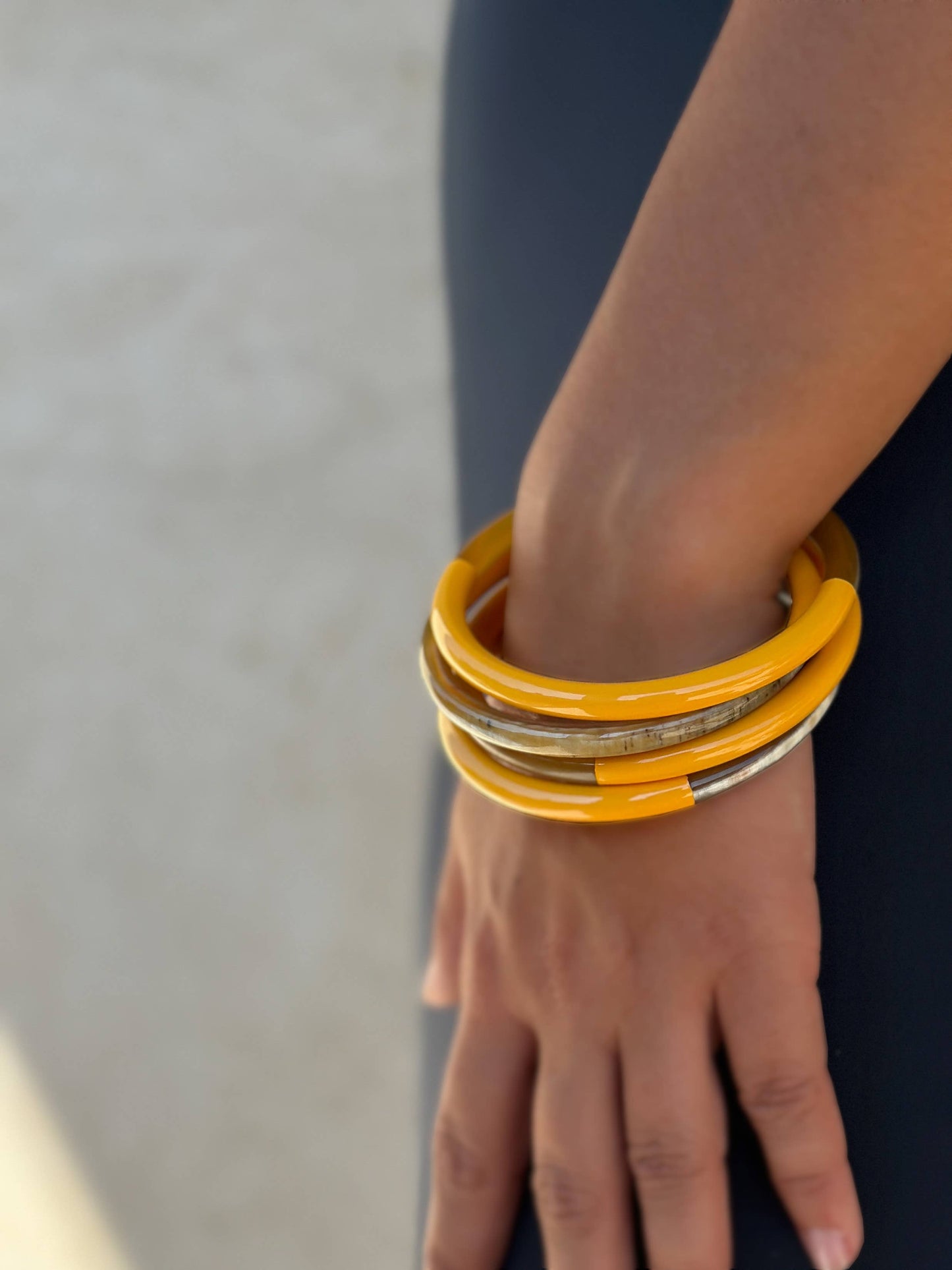 Jonc corne de buffle Jaune safran