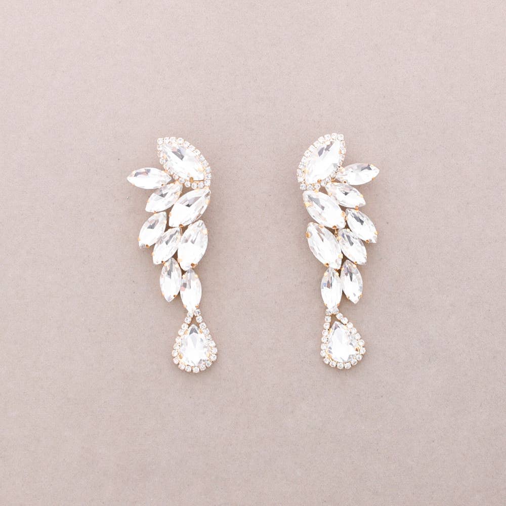 Boucles d'oreilles plumes cristal