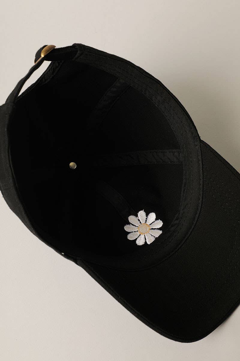 Casquette brodée Daisy bleu