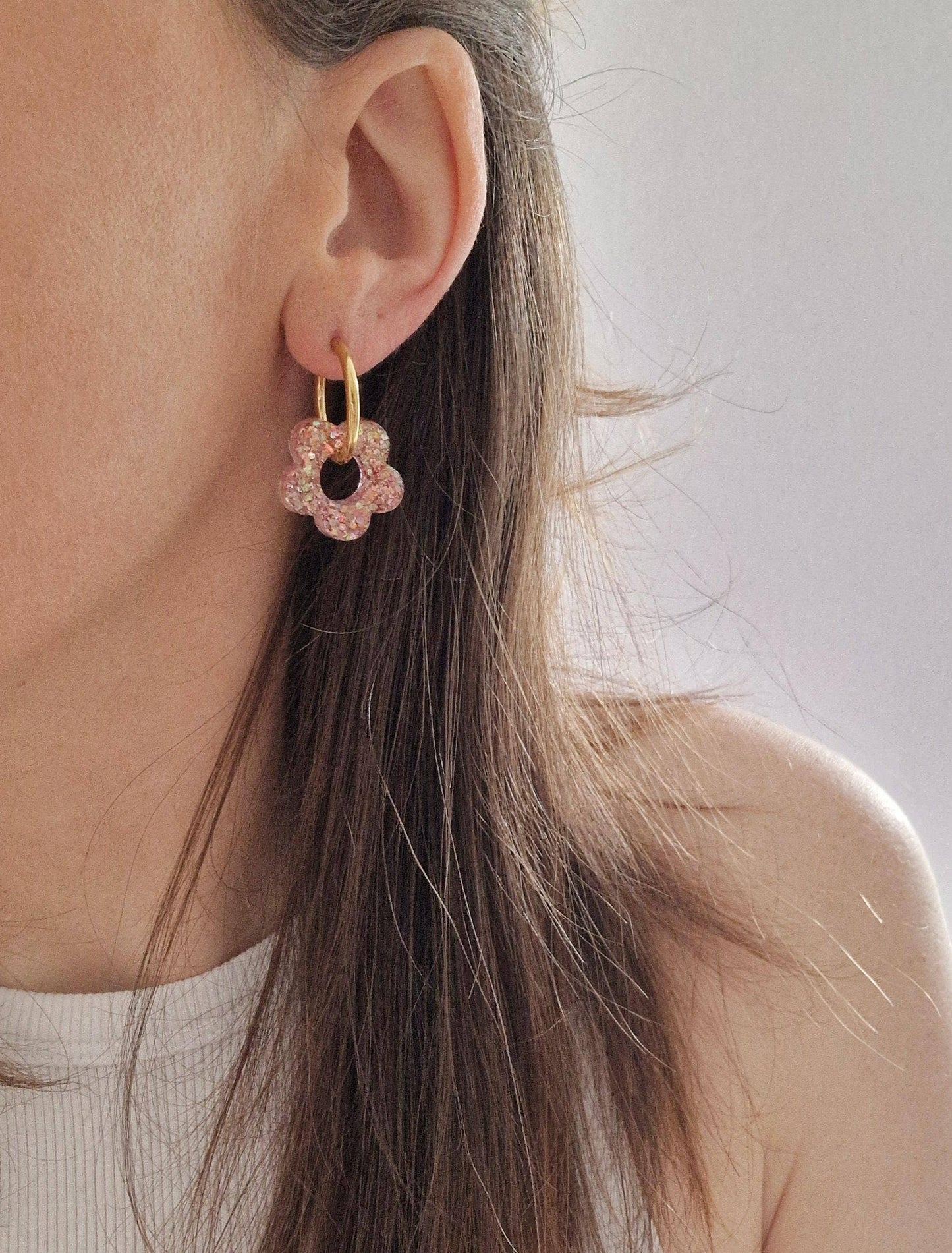 Boucles d'oreilles Flower (Couleur au choix): Bleu roi / Classique
