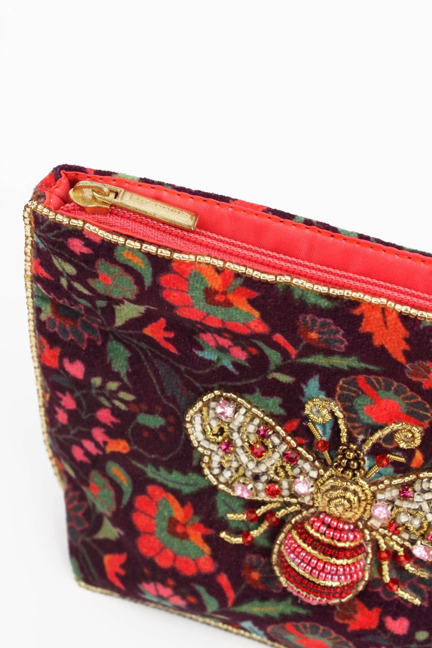 Pochette motif abeille or