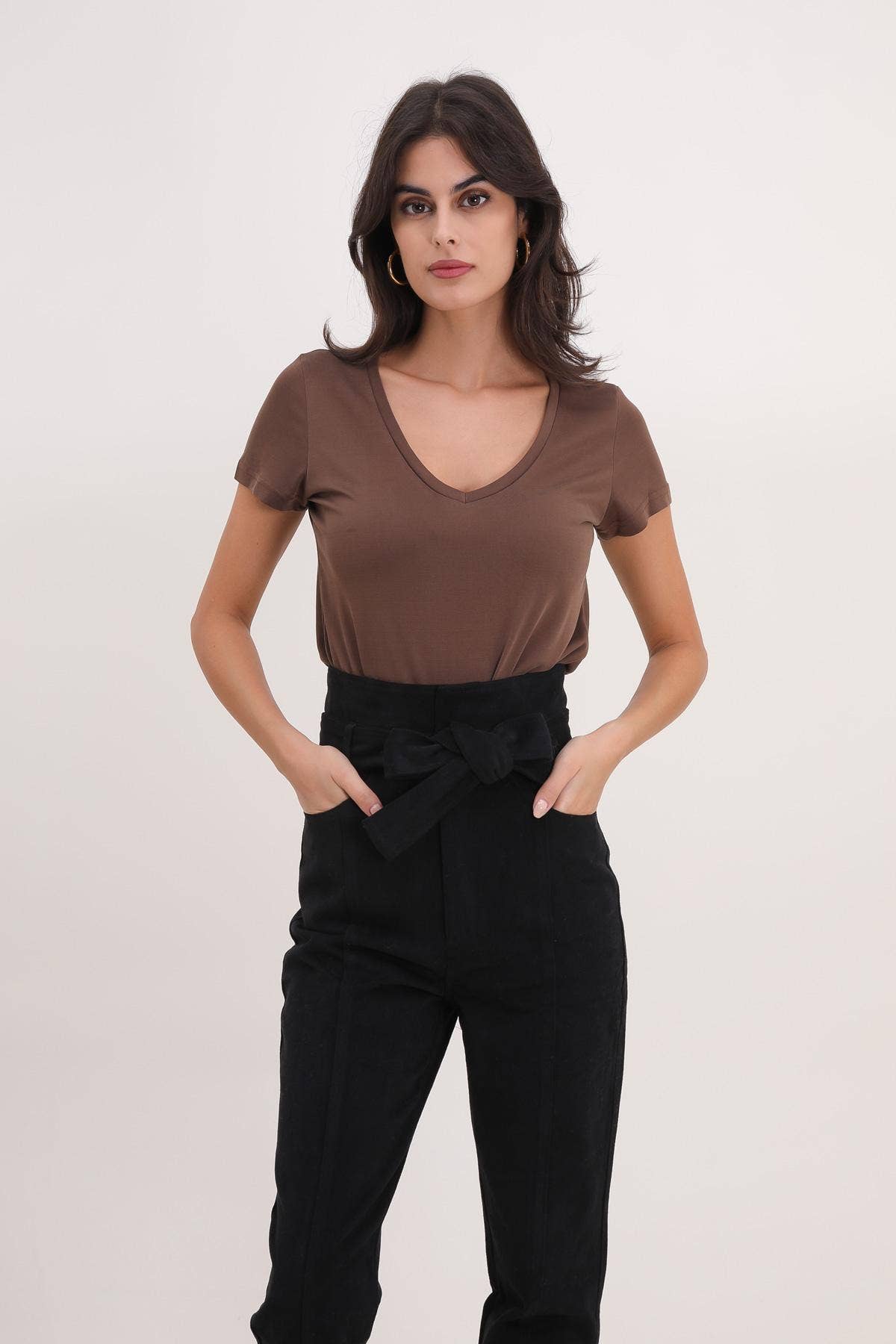 T-SHIRT COL V CUPRO