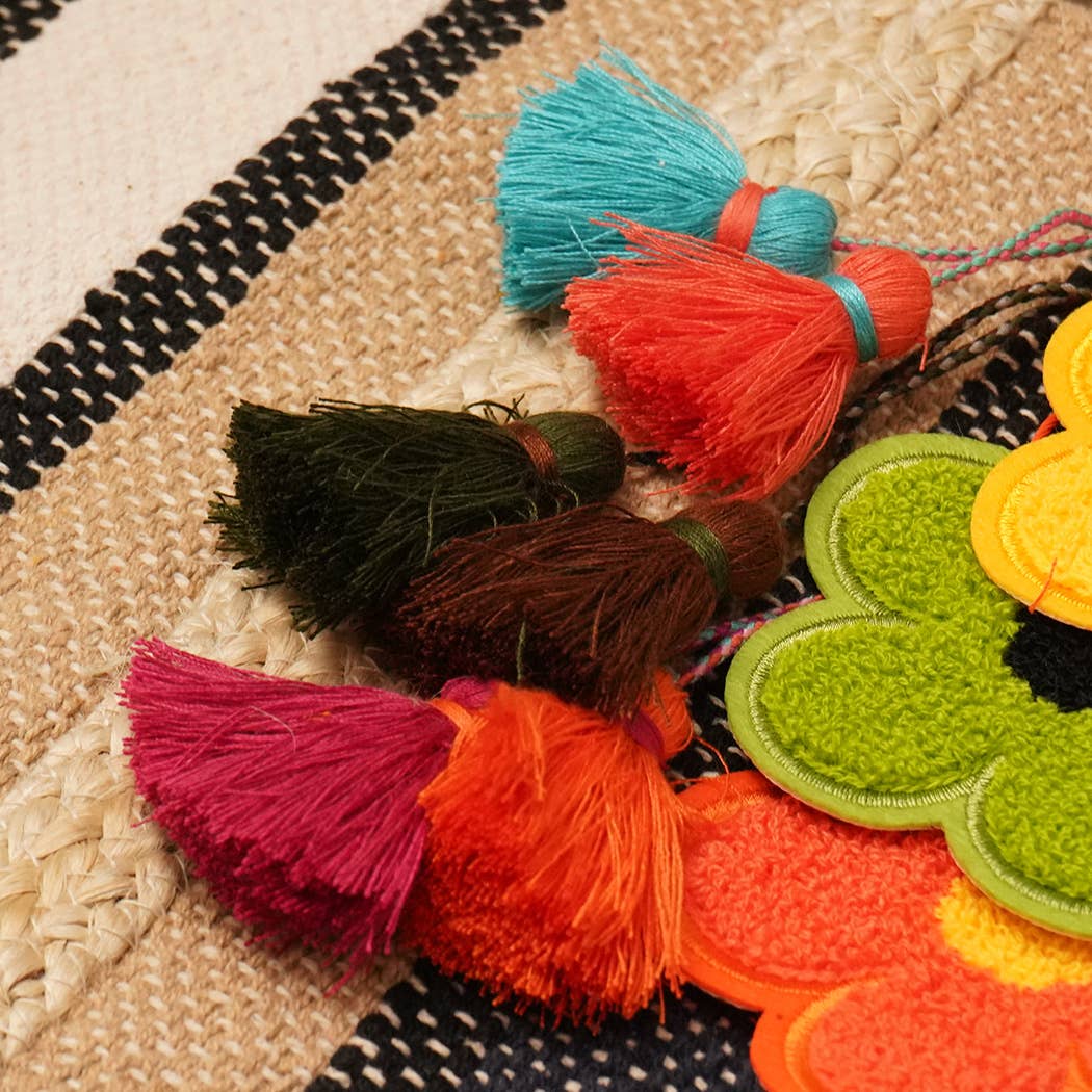Breloque de sac porte-clés Fuzzy Flower