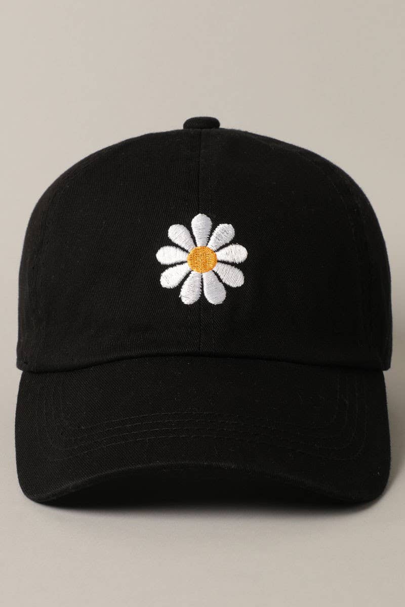 Casquette brodée Daisy bleu