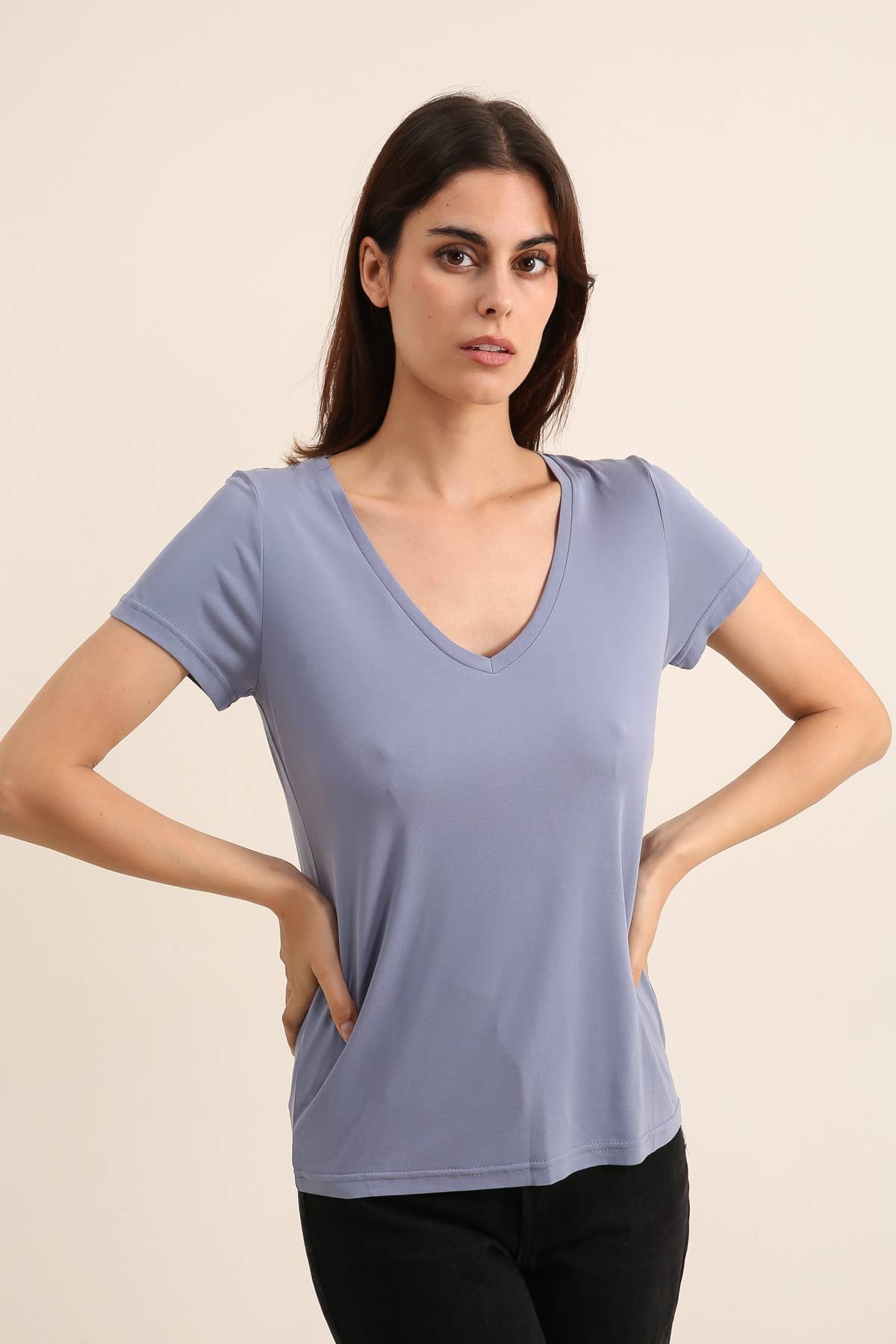 T-SHIRT COL V CUPRO